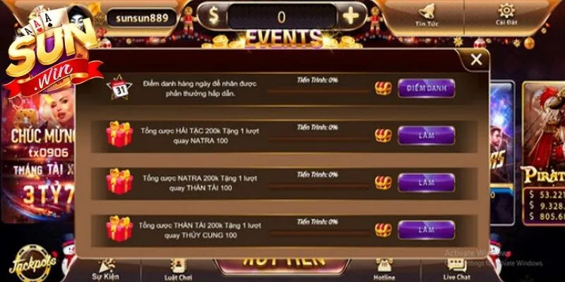Tổng hợp các chương trình khuyến mãi Sunwin hot nhất